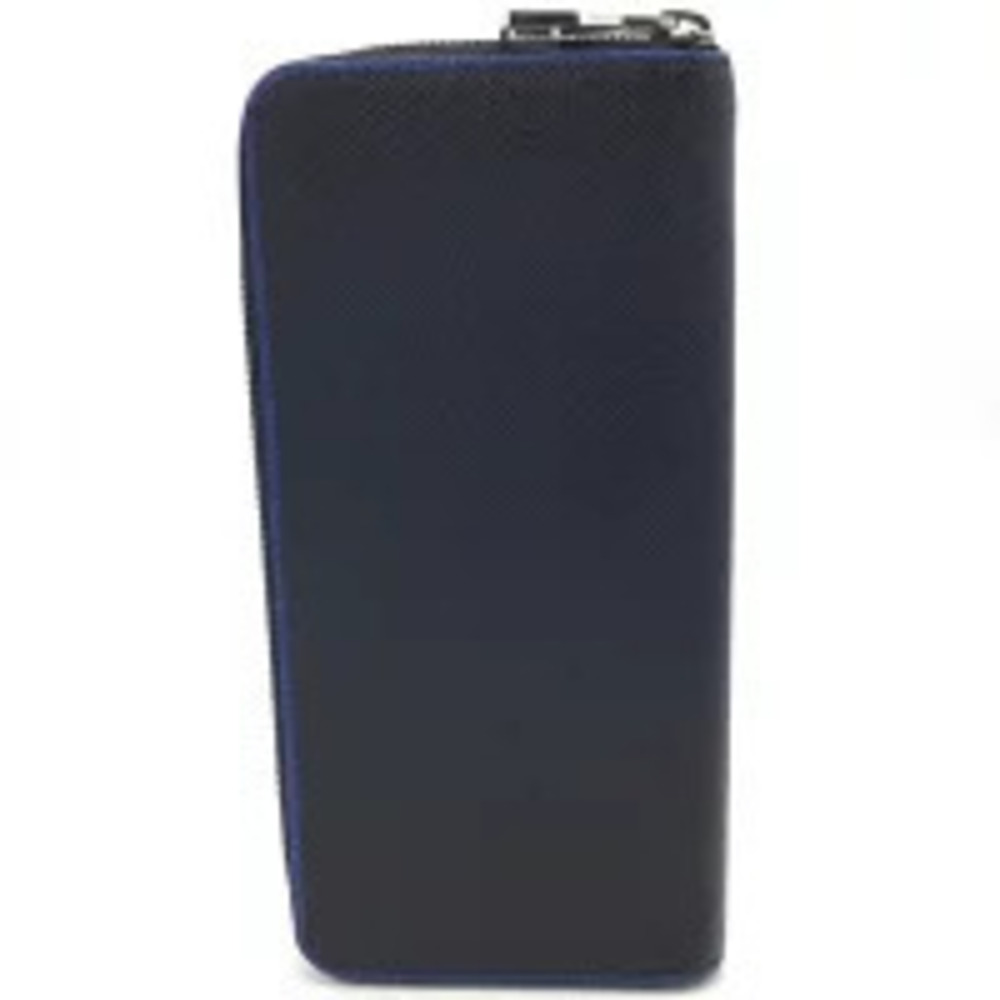 Louis Vuitton Zippy Taiga Long Vertical Noir Black Blue Wallet Black Blue